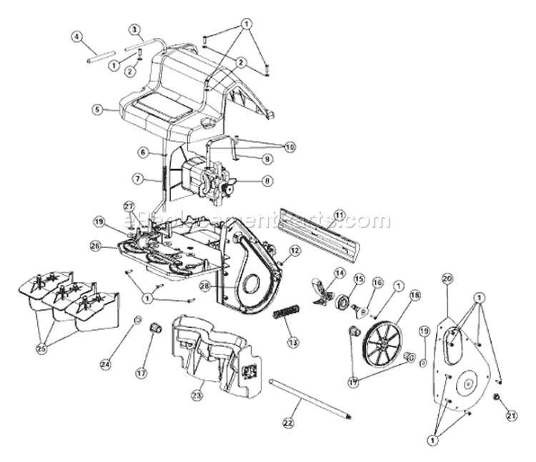 Page B Diagram and Parts List for 31A-040-701 2005-2 Yard Man Snow Blower